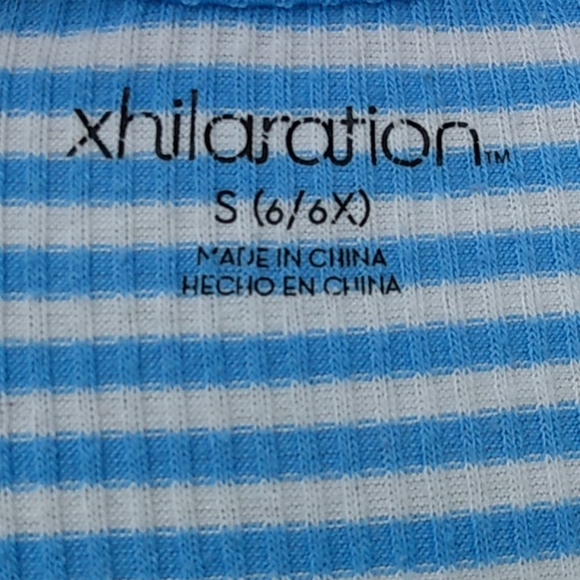 Girls blue/white stripe blouse - Picture 4 of 6